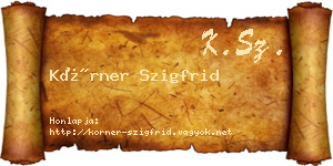 Körner Szigfrid névjegykártya